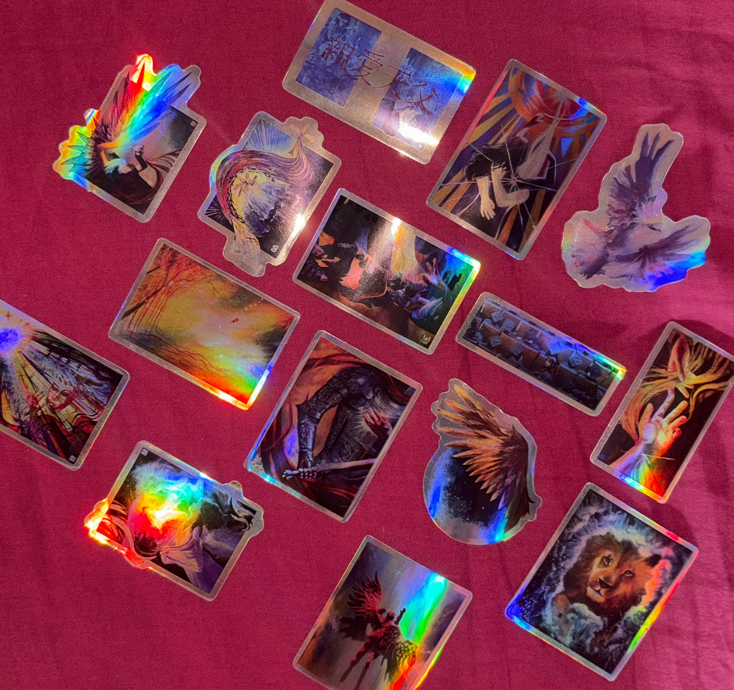 15 Pack Christian Art inspired Holographic Stickers