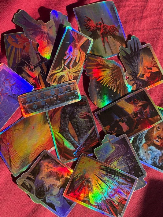 15 Pack Christian Art inspired Holographic Stickers